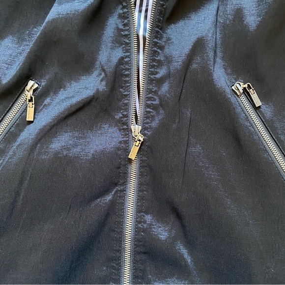 MYCRAPAC One Hoodie Rain Jacket M Black Embroidered Metallic w/ Belt Lightweight - Picture 10 of 14